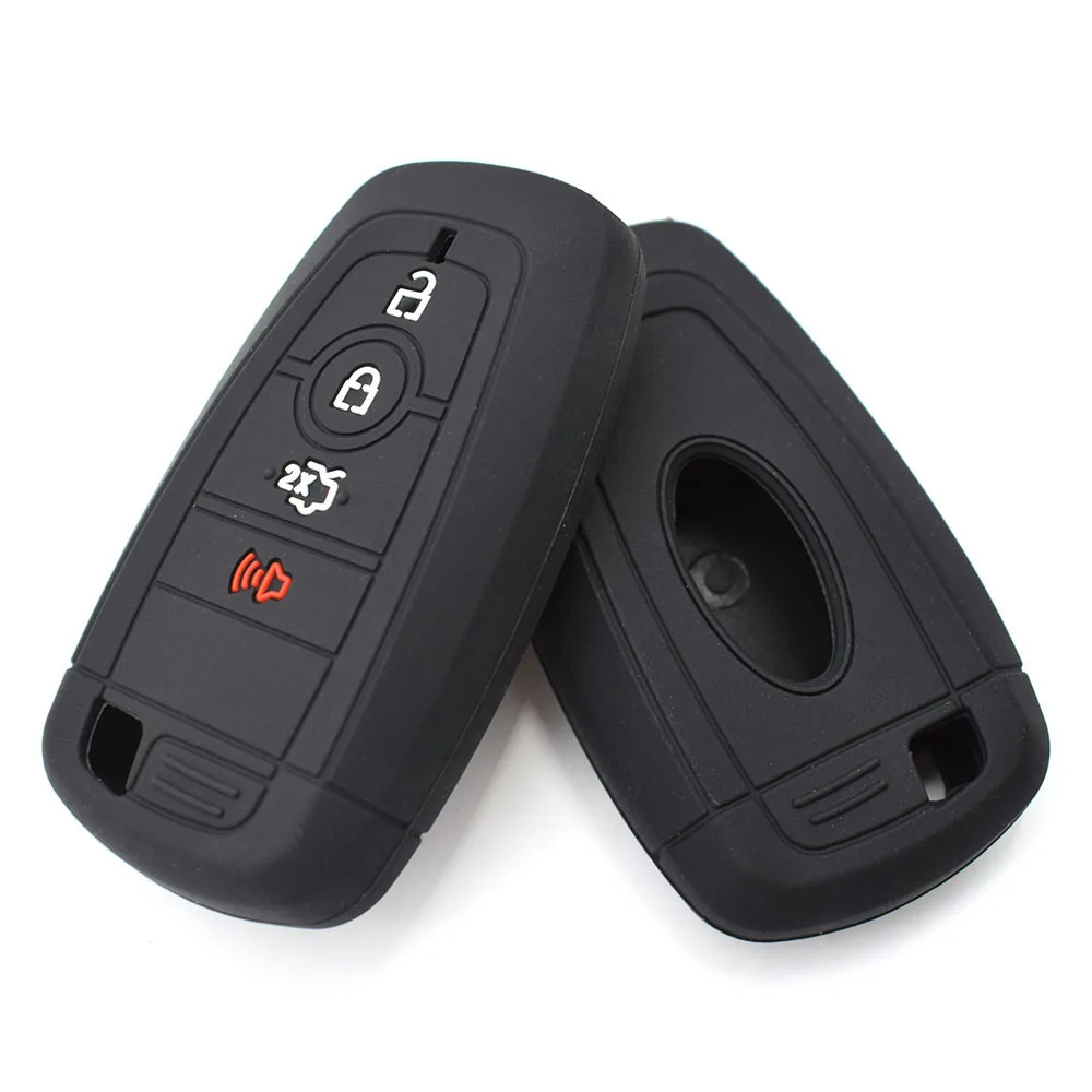 Silicone Key Case Cover For Ford Mustang Fusion Edge Explorer Expedition Keyless Remote Key Fob Shell