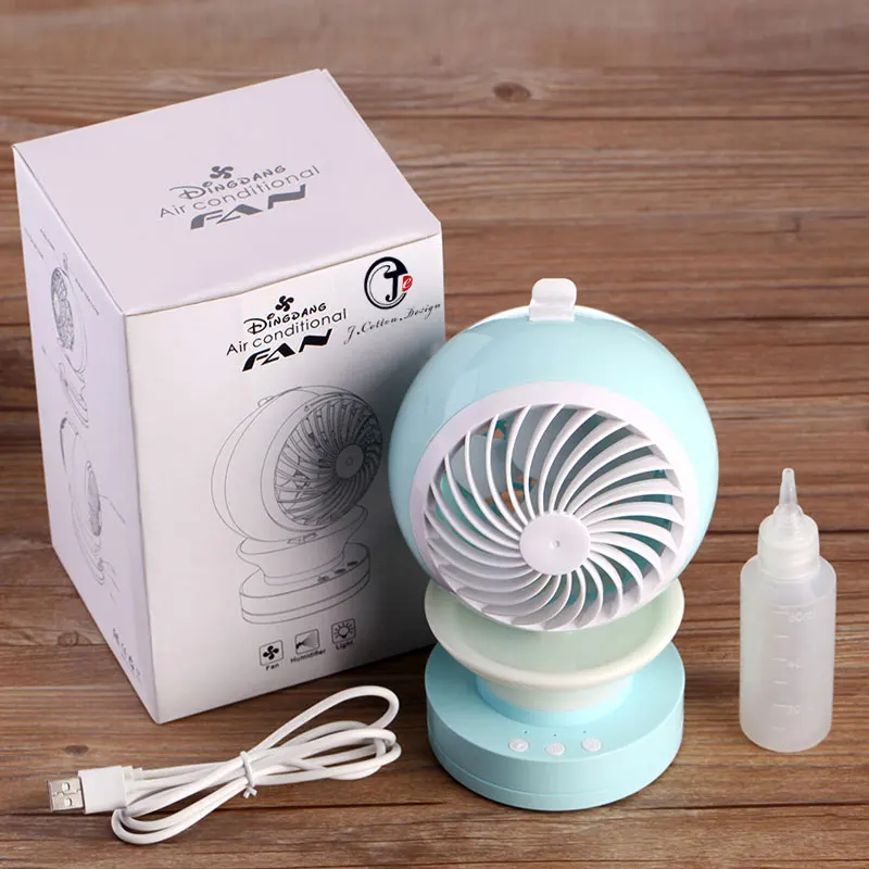 

Portable Outdoor Mini Fans with LED Lamp Light Table USB Fan Spray Water Humidifier Personal Air Cooler Conditioner for Home