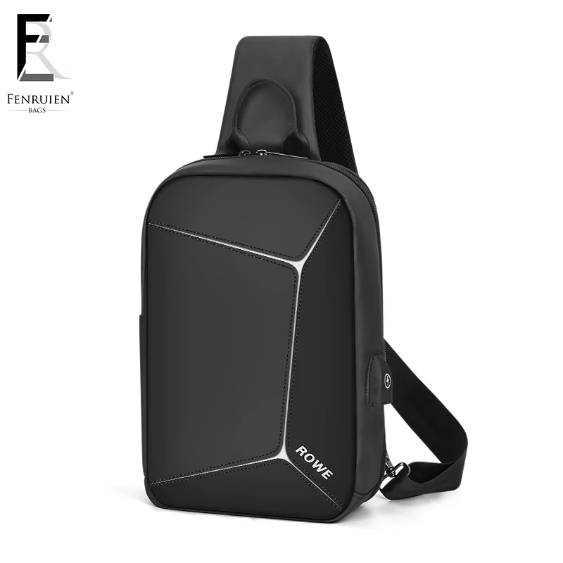 

2019 NEW USB Charging Chest Pack Men Casual Shoulder Crossbody Bag Chest Bag Water Repellent Travel Messenger Bag Male Sling Bag