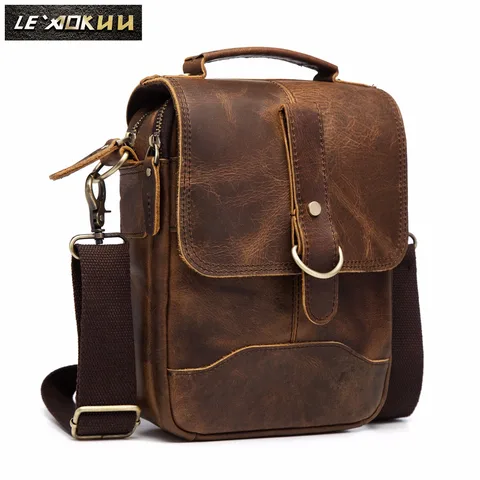 Original de Couro Bolsa do Mensageiro do Couro Mochila para os para os Homens Projeto Masculino Ombro Ocasional Moda 8 Tote Crossbody Bolsa Mochila Homens 143g