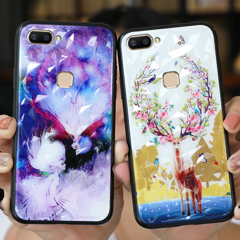 3D Diamond Case For Vivo V15 Pro V11 Cases Soft Silicone Painting Covers On for Vivo Y97 Y95 Y93 Y85 Y75 Y71 X9 X27 X23 X21i X20