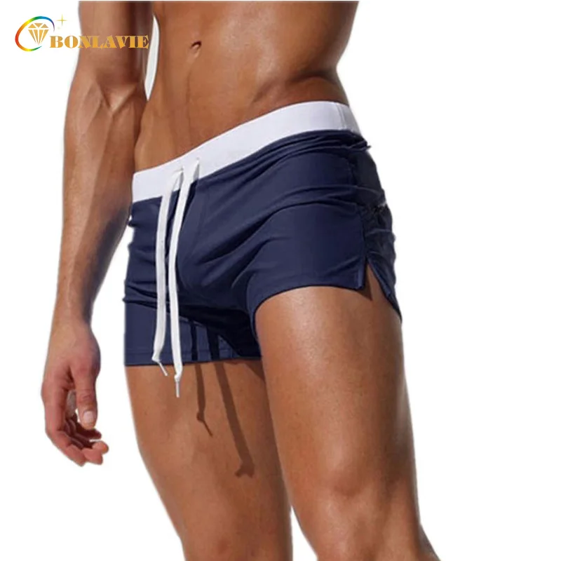 

2017 Beach Swimming Shorts For Men Solid Summer Mens Swim Briefs Bathing Suit Piscina Men's Swimwear Badpakken Swim Trunks
