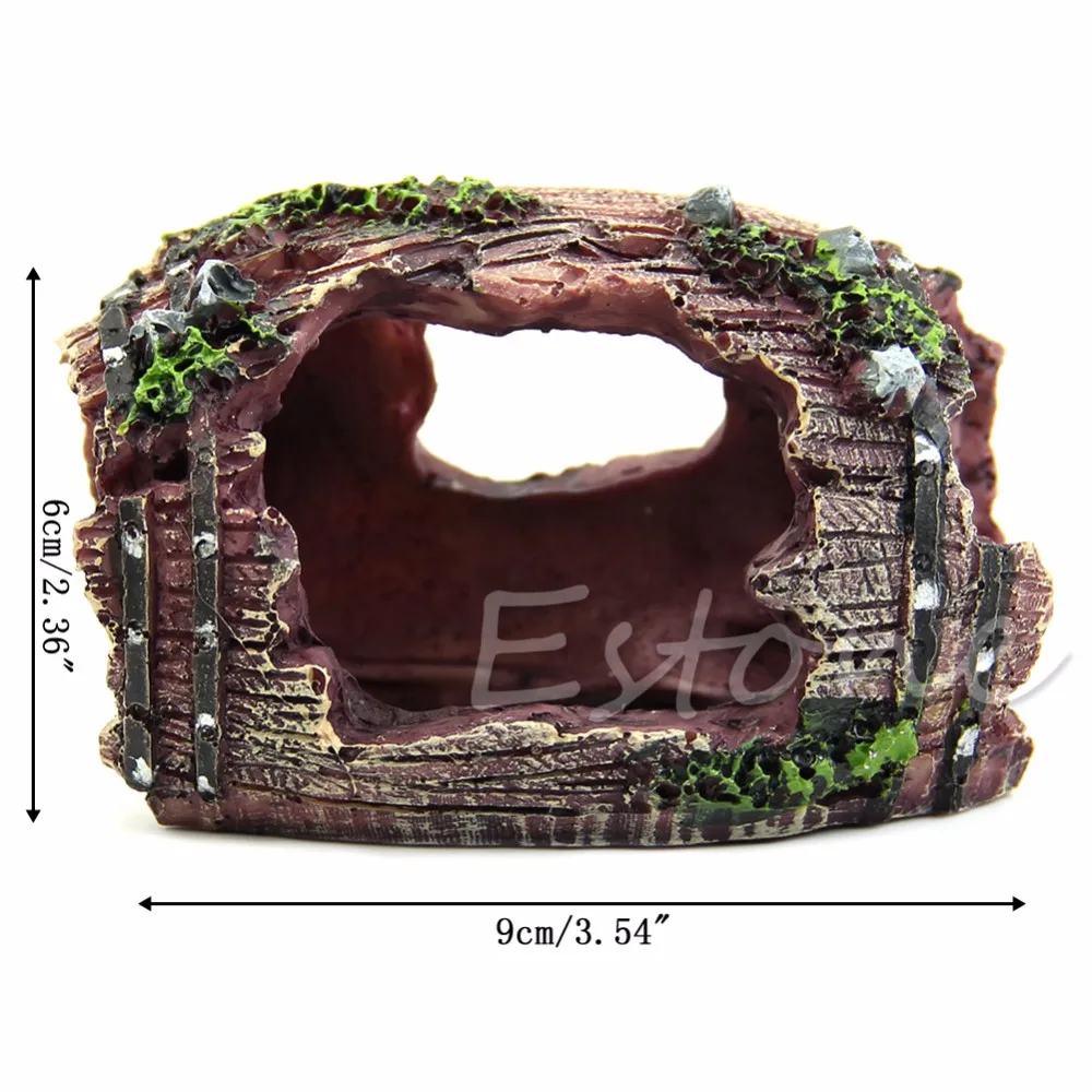 Hot Sale Aquarium Fish Tank Artificial Barrel Resin Ornament Cave Landscaping Decoration