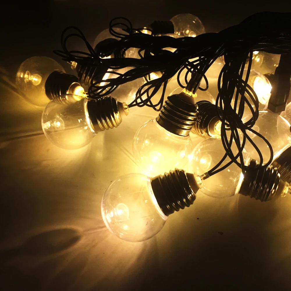 20 Bulb Clear Globe Lamp 6M Waterproof String Lights Outdoor Backyard Patio Garden AC 110V-220V EU US Plug Garland String Light (4)