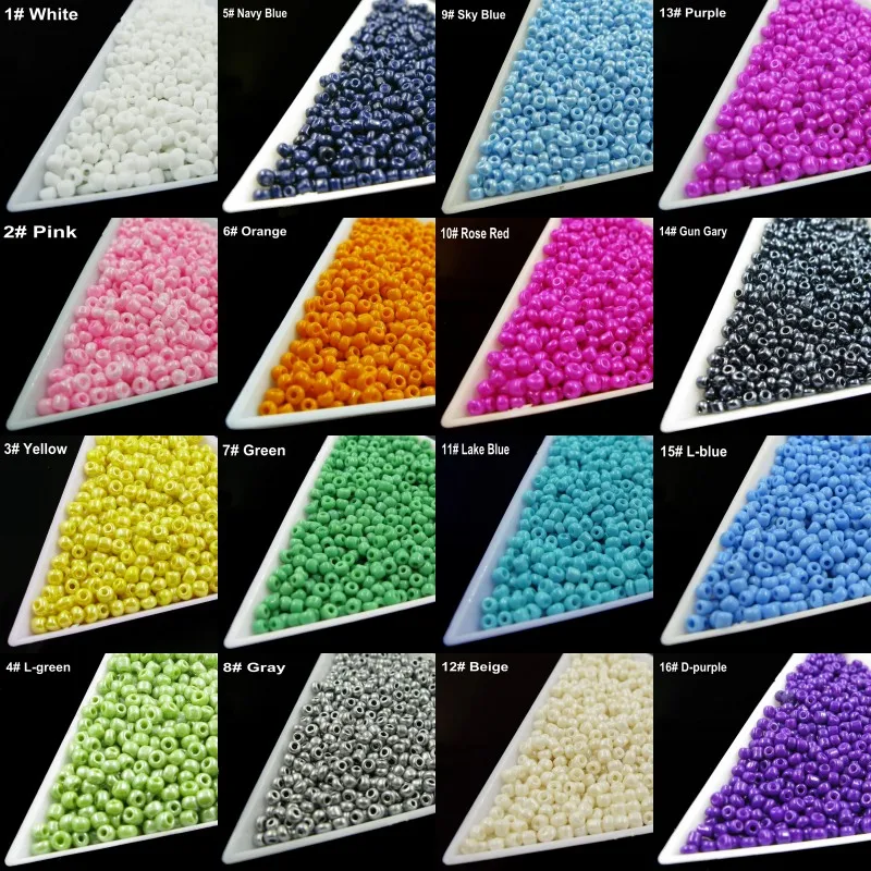

20g/lot 2mm Opaque Colors Glass Seed Beads 12/0 Loose Spacer Beads for Jewelry Neckline DIY Design cross-stitch sewing Accessory