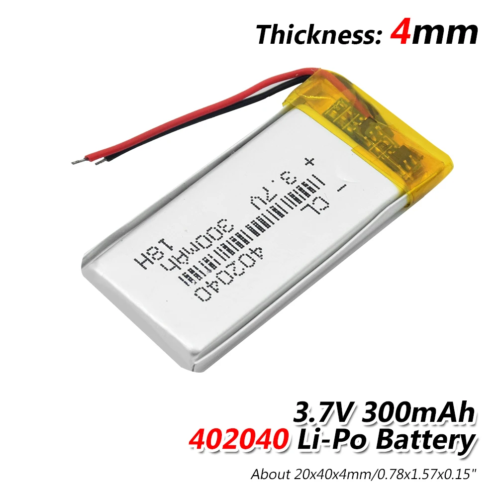 

1/2/4 Pcs/lot 300mAh Li-polymer Battery For Bicycle Taillight Smart Watch Game Machine GPS 3.7V 402040 300mAh Lithium Batteries