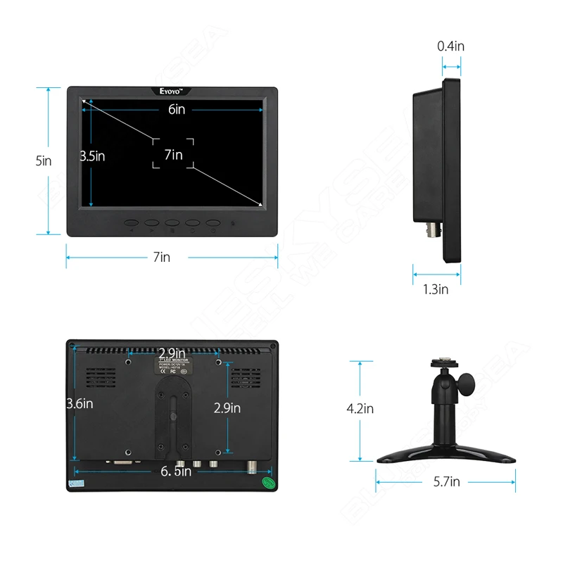 Eyoyo " дюймовый TFT lcd цветной монитор HDMl VGA BNC AV USB входной экран видео Встроенные динамики для ПК камеры видеонаблюдения