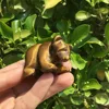 Natural Stone Carved Tiger eye stone cute bear Rose quartz crystal figurine stone Bear statue 3