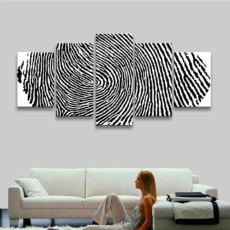 5 pieces high-definition print fingerprint canvas oil painting poster and wall art living room picture RW-065  (6)