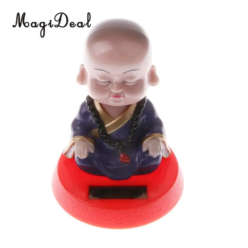 MagiDeal Top Quaity Solar Powered Bobbling Toy Shaking Head Monk for Home Office Desk Car Ornament Birthday Present 3Kinds