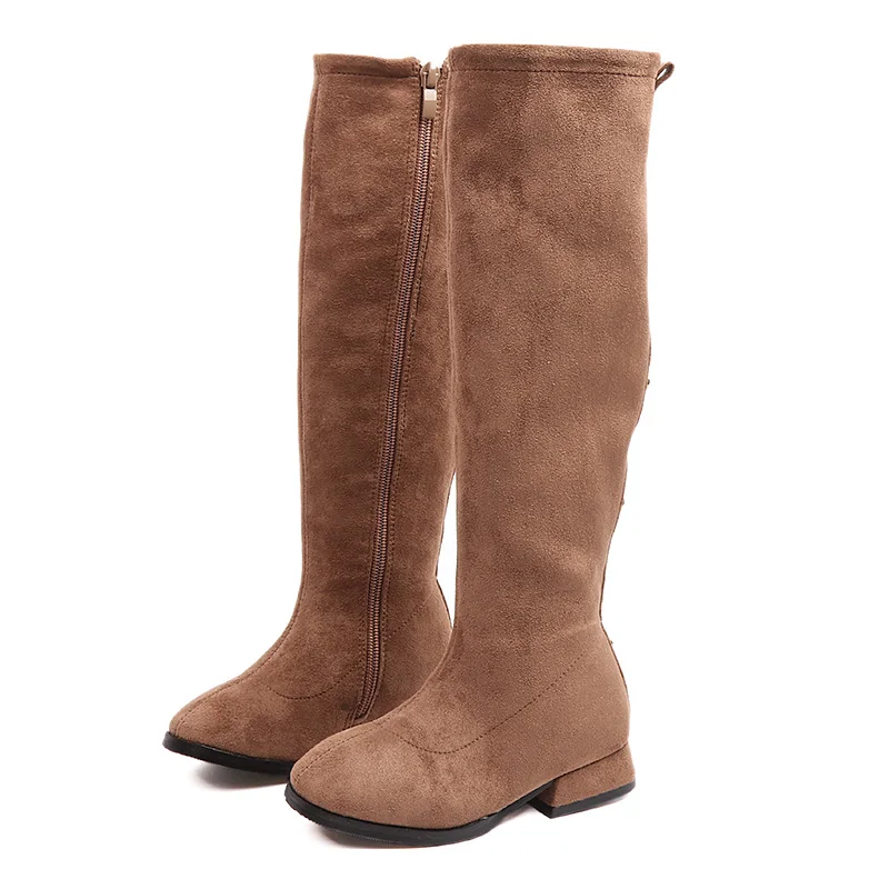 

Girls Fashion Boots New British Style Knee High Retro Martin Boots Side Zipper Kids Matte Leather Warm Shoes 4 5 6 years