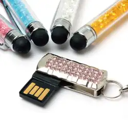 Розовое Золото Вращающихся Мини-usb Flash Drive 2 ТБ Pen Drive 64 ГБ кристалл Тонкий Водонепроницаемый Cle Usb Stick Подарок Флешки 32 ГБ 16 ГБ 1 ТБ 2.0