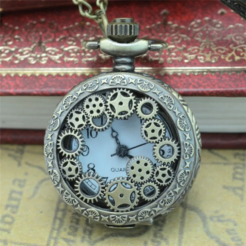 Otoky карманные часы Для мужчин кварцевый бронза Дизайн Часы Винтаж цепи ретро карманные часы подарки Прямая 80108 - Цвет: D