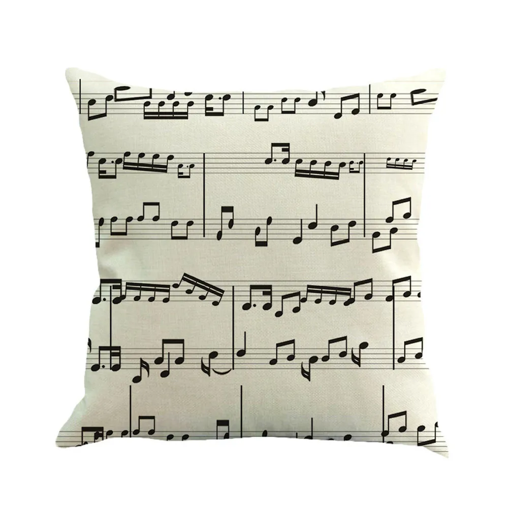 

Gajjar Pillow Case 45*45 Musical Note Painting Linen Throw Pillow Case Home Dropshipping support pillows for neck