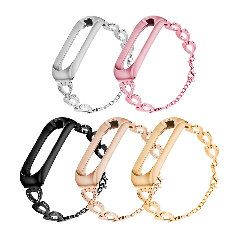 Pulsera Correa Mi Band 3 металлический ремешок для Xiaomi Miband Mi3 фитнес Браслет Смарт наручные