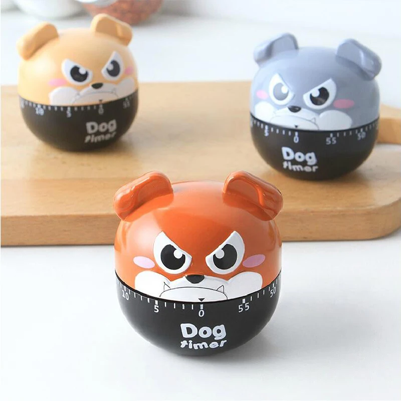 

Kitchen timer mechanical clockwork alarm clock alarm timer creative cartoon dog electronic clock 7*7*7CM