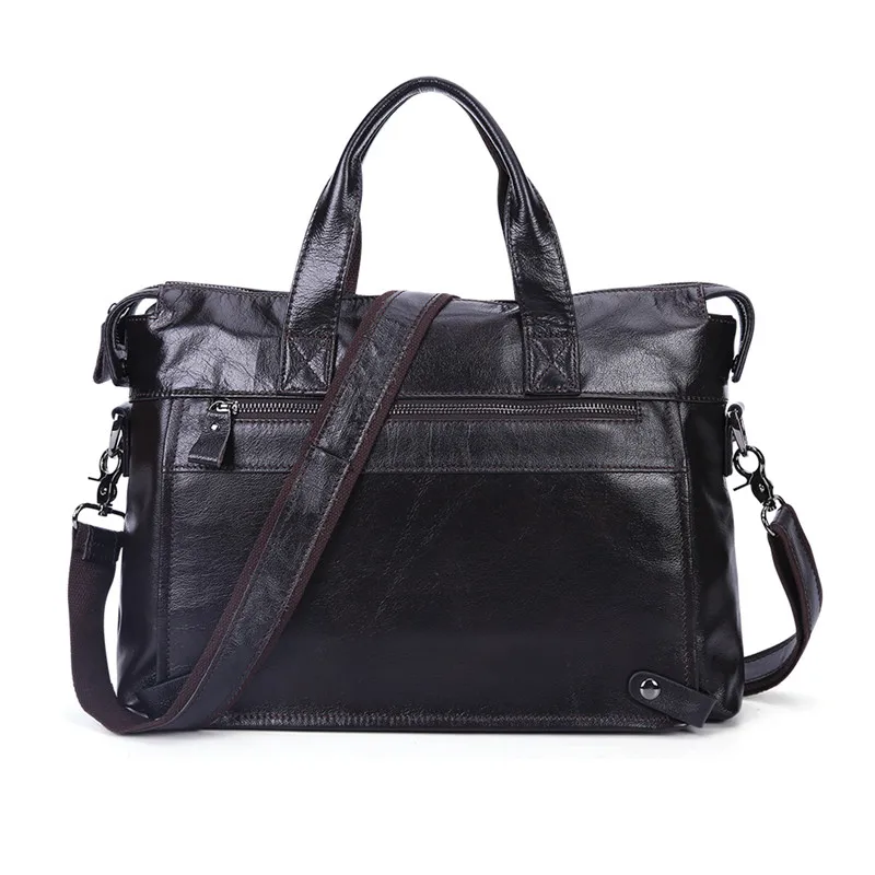 

Nesitu Vintage Coffee Black Real Skin Genuine Leather Men Messenger Bags A4 Handbags Briefcase Male Portfolio Shoulder Bag M6309