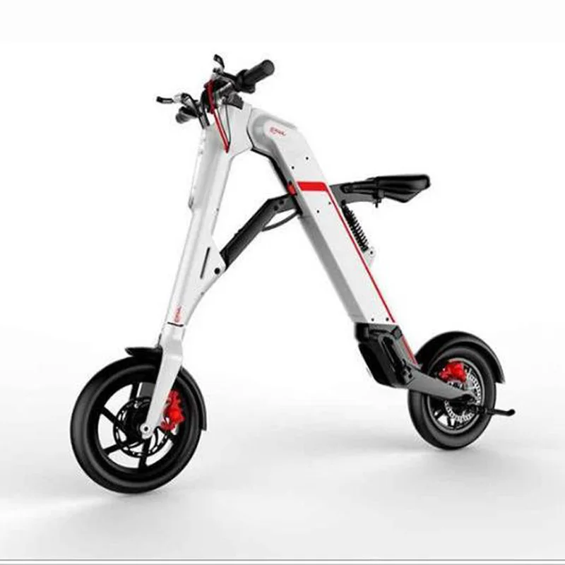 Складной электрический велосипед 36 В 280 Вт 8AH 12 дюймов цикл литиевая Батарея Электрический велосипед Передняя и задняя дисковый тормоз одно место Ebike - Цвет: White