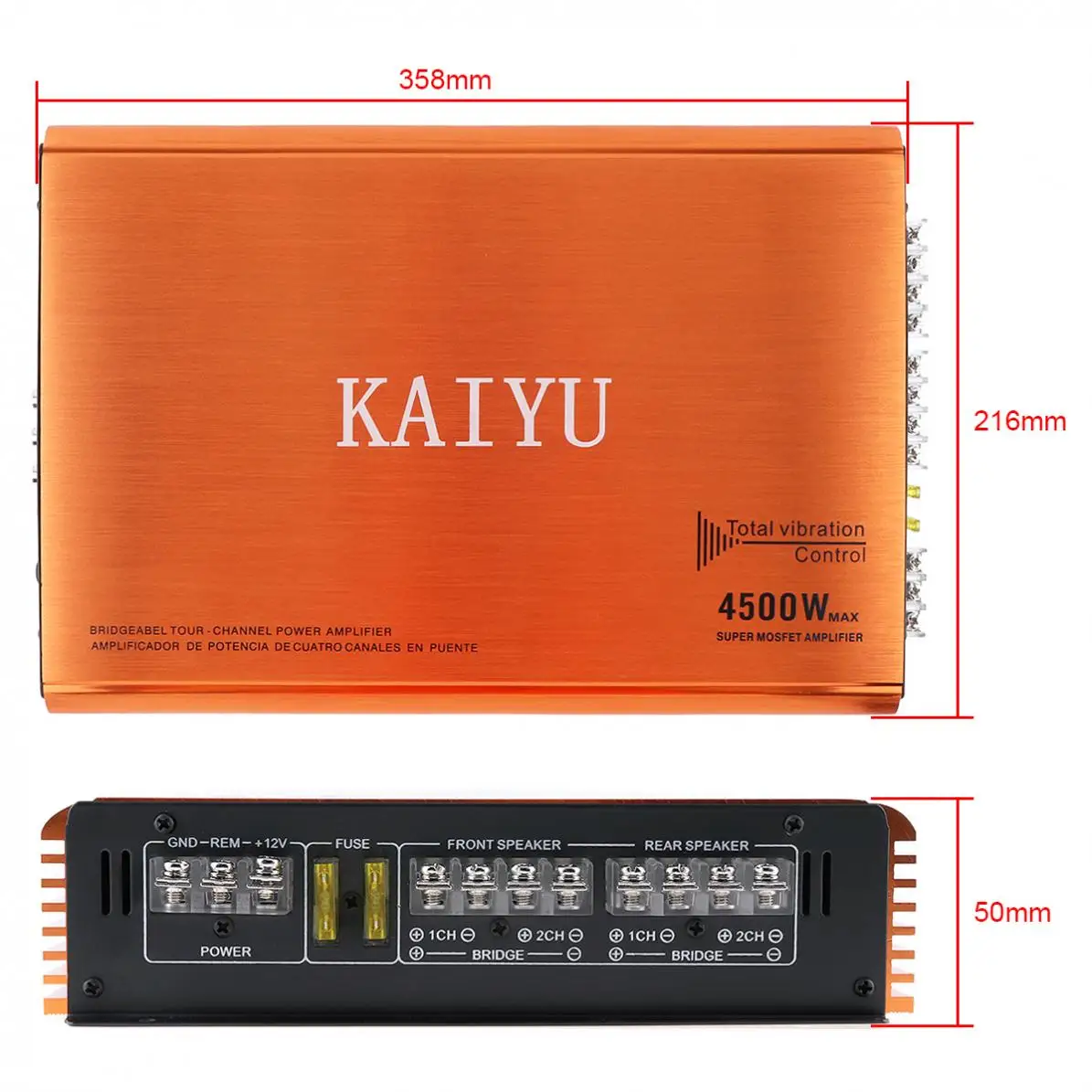 Universal 4500w High Power Class Ab Digital 4 Channel Aluminum Alloy Car Stereo Amplifiers For