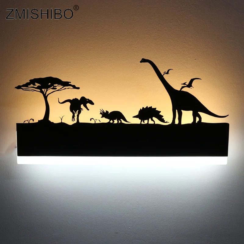 

ZMISHIBO Vintage LED Elephant Wall Lamp Sconce Creative Painting 110-240V Modern Black Decoration For Bathroom Living Bed Room