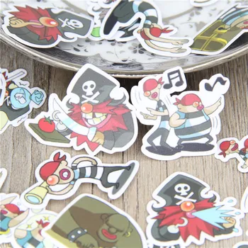 

40 pcs/lot Pirate cartoon expression homemade stickers car phone suitcase laptop skateboard Paper toys sticker decal gifts