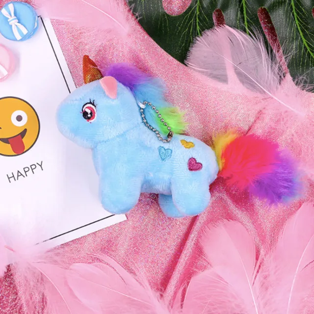 Wholesale 20pcs/lot 12cm Cute Plush Keychain Unicorn Stuffed  Pendant Cartoon Animal Unicorn Plush Toys Gifts
