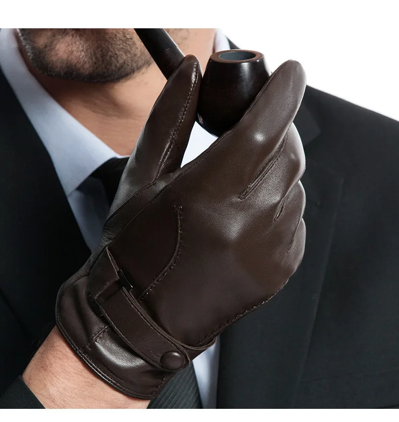 Натуральная кожа перчатки мужские сенсорные кожаные перчатки утолщенные теплые мужские водительские плюс бархатные перчатки из овчины MLZ103
