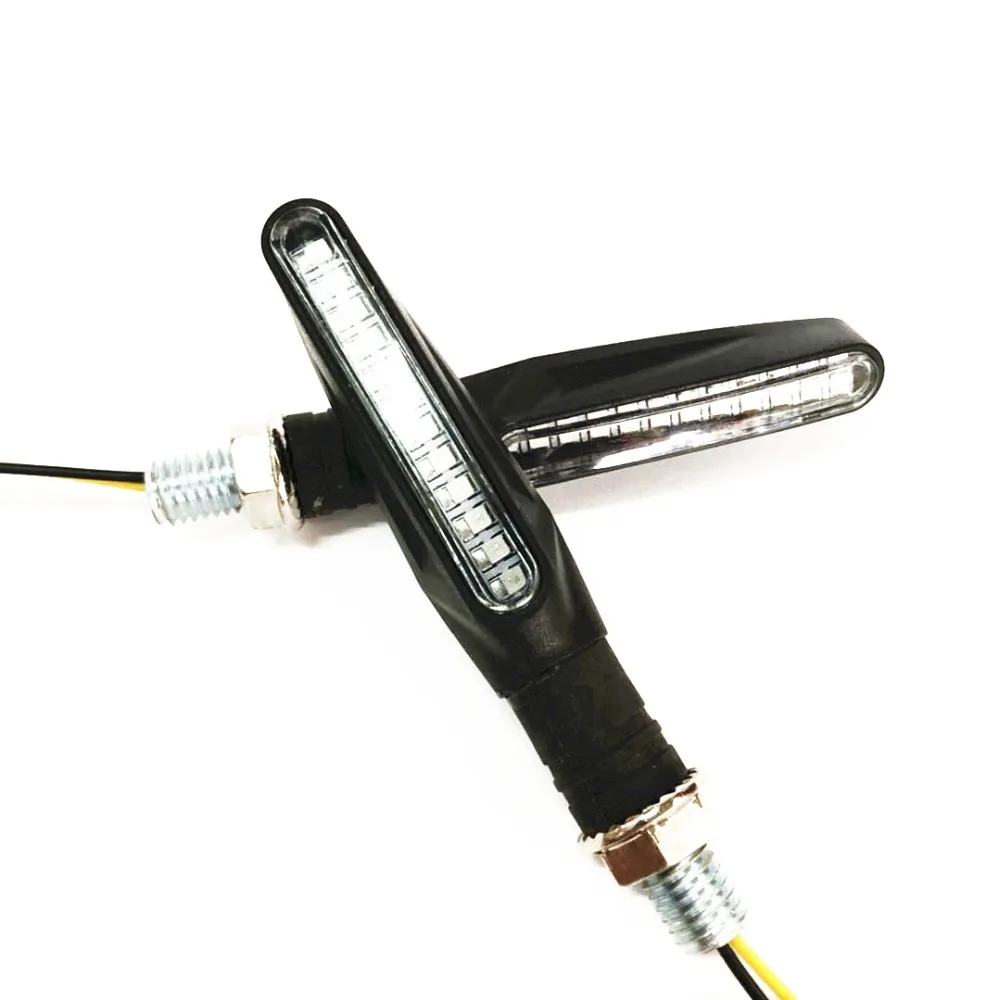 4pcs 2pcs Universal Flowing Water Flicker Led Motorcycle Turn Signal Indicators Blinkers Flexible Bendable Amber Light Lamp (8)
