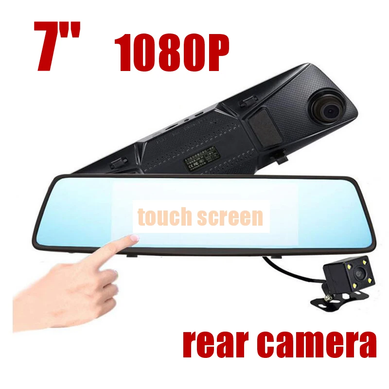 

7 inch Car Mirror Monitor LED Rear View Mirror Monitors Camera Video 1080P touch scrreen Night Vision Reversing