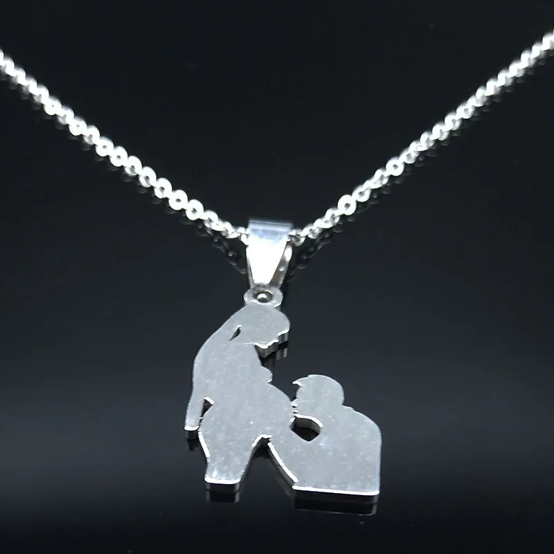 Цепочка Из Нержавеющей Стали для беременных женщин, серебряное ожерелье с цепочкой, ювелирное изделие joyas de acero inoxidable para mujer N19033