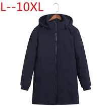 Новое высококачественное зимнее пальто простое модное пальто с большим карманом, мужские теплые брендовые модные парки с капюшоном 10XL 8XL 6XL 5XL