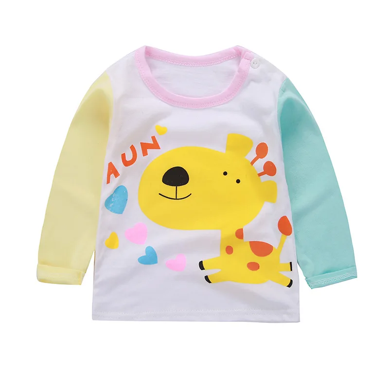 

2019 new baby girl and boy clothes t shirt long sleeve kidsT-shirt quality 100% cotton children cartoon clothes tops tshirt