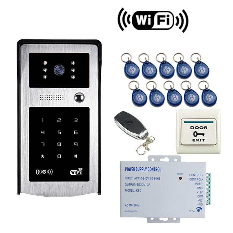 

JEX 720p HD Wifi Video Doorbell Door Phone RFID/Code/remote control/Unlock waterproof Camera