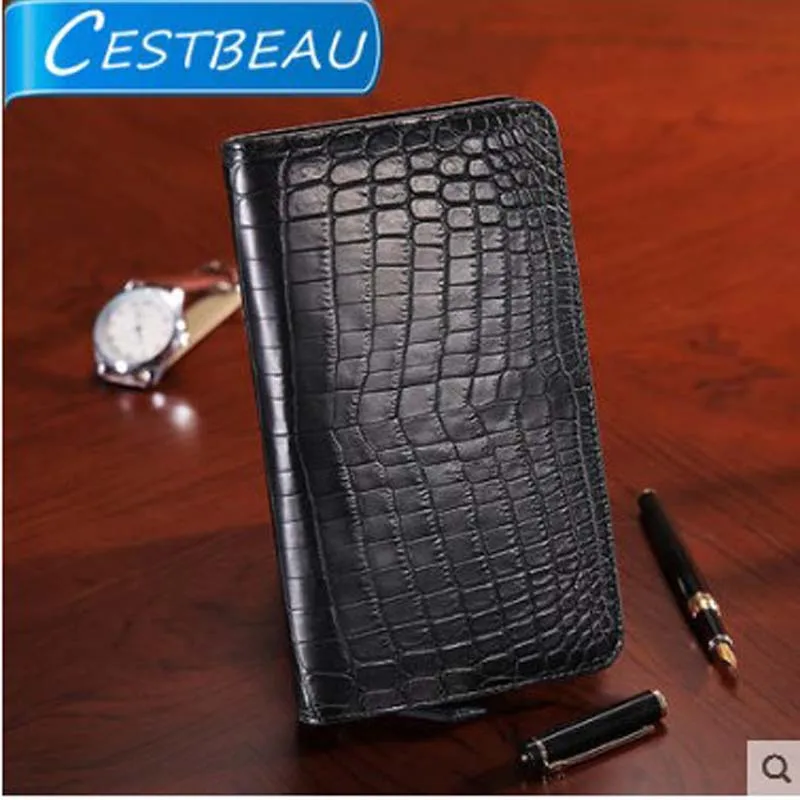 

Cestbeau's real Nile crocodile crocodile wallet for men's long belly genuine leather clutch bag multi-slot