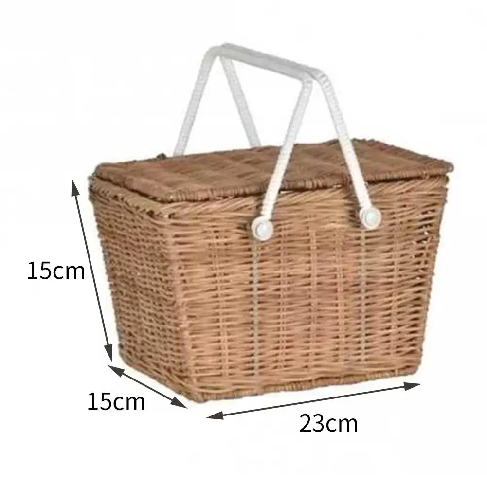 

Nordic Ins Style Rattan Woven Portable Picnic Basket Multifunctional Storage Basket