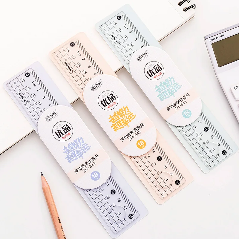 

1 Pcs Simple Style Transparent Plastic Straight Rulers Learn Student Stationery School Drawing Supplies