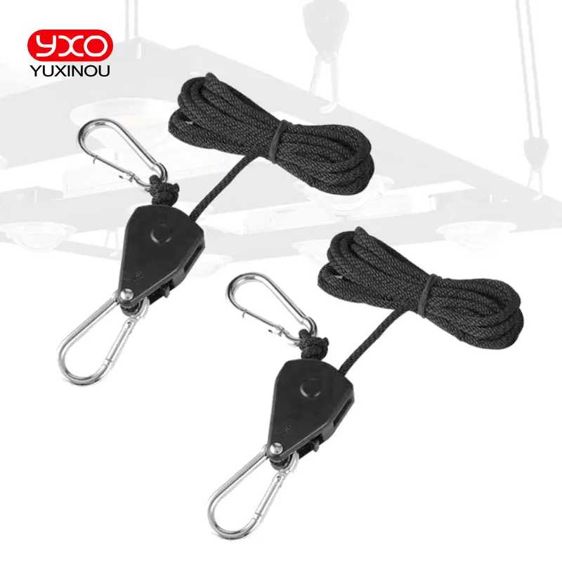 LED Grow light Adjustable 1/8inch Lanyard Hanging Rope Ratchet For Tent Fan Grow Plant Lamp Pulley Rope Pulley Lifting Ho