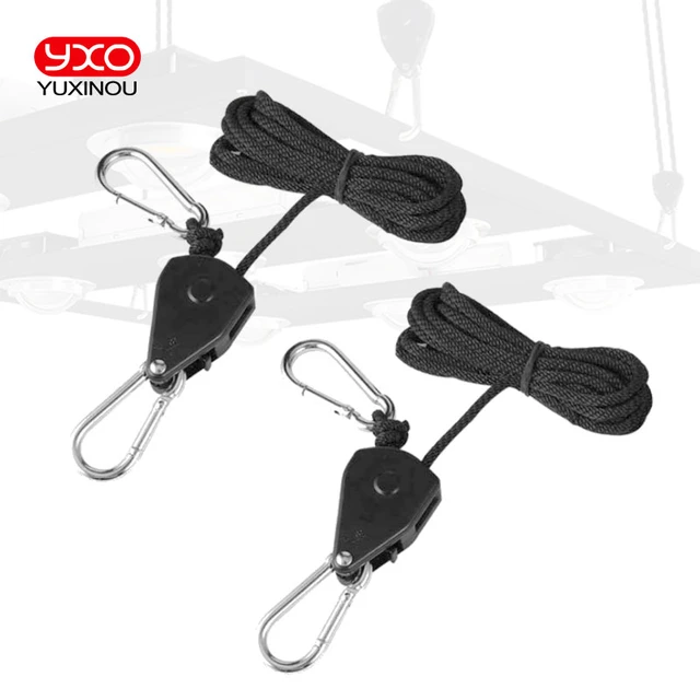 4pcs Awning Wind Rope 8 Inch Adjustable Lanyard Hanging for Tent Fan Grow  Plant Lamp Pulley Ropes Pulley Lifting Pulley Hook - AliExpress