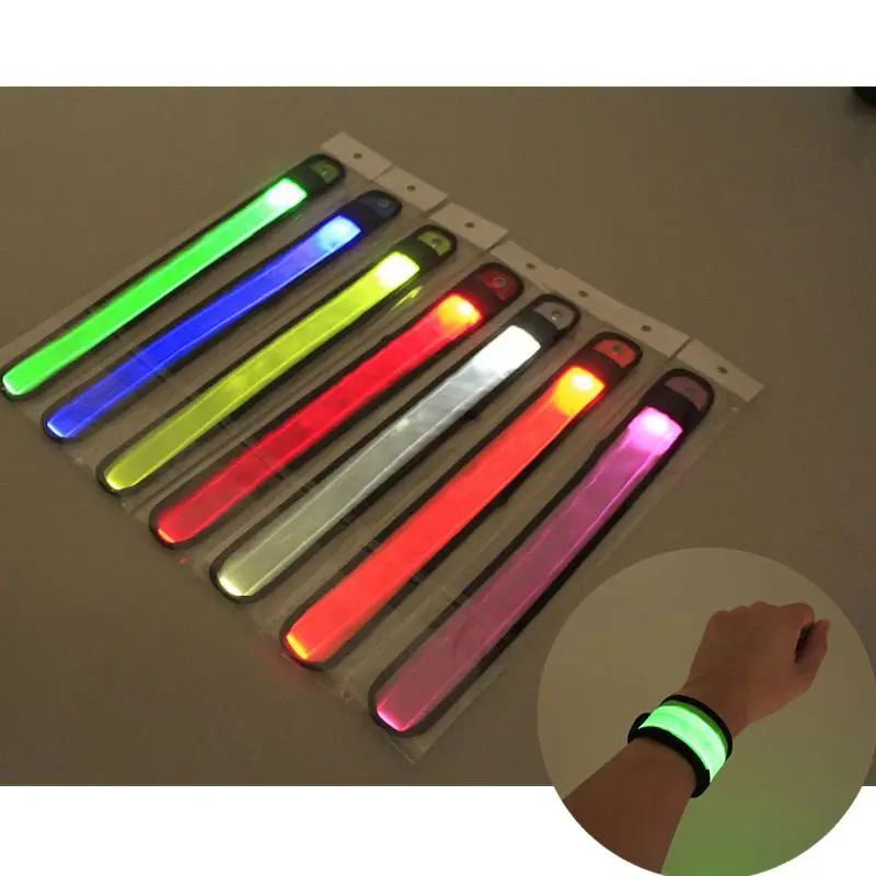 Fashion Nylon LED Sports Slap Wrist For Outdoor Sports Running Riding Walking Armbands Magic Glow Snap