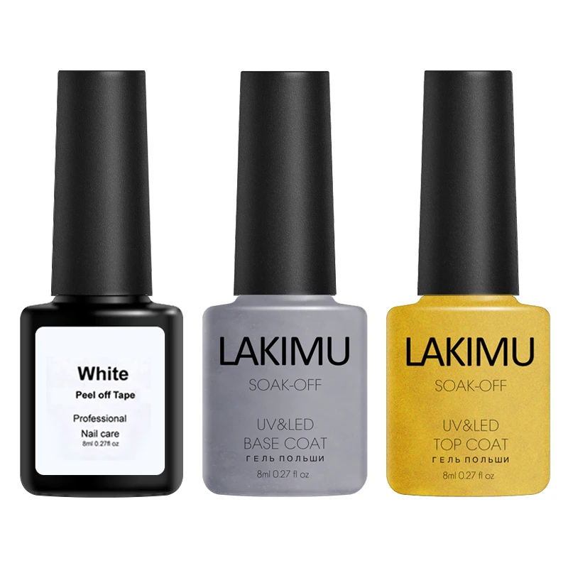 LAKIMU оливковый зеленый гель Лаки 3 шт неоновый пигмент Стикеры сияющий Uv светодиодный постоянный эмали ногтей Все Маникюр гель лак для ногтей - Цвет: 61white-top-base