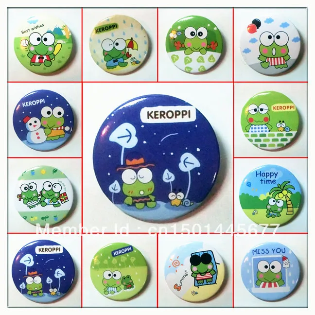 Free Shipping Keroppi Pin Badge Buttons 3.0cm 48pcs Lot Cartoon Frog Gift | Дом и сад
