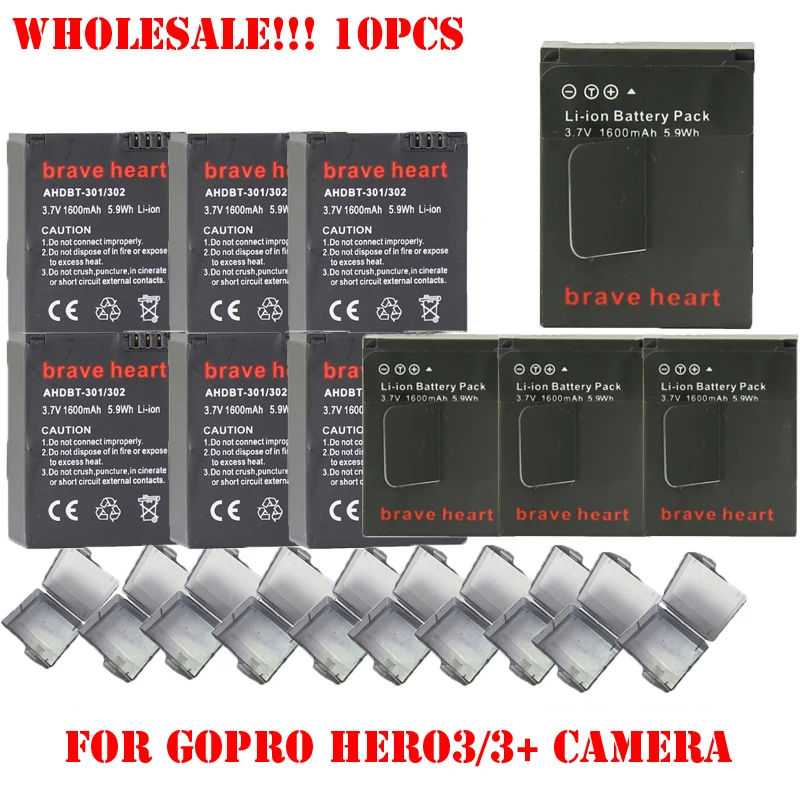  10 . gopro hero 3 3 +  bateria ahdbt-302 ahdbt-301   gopro go pro hero 3 3 +  