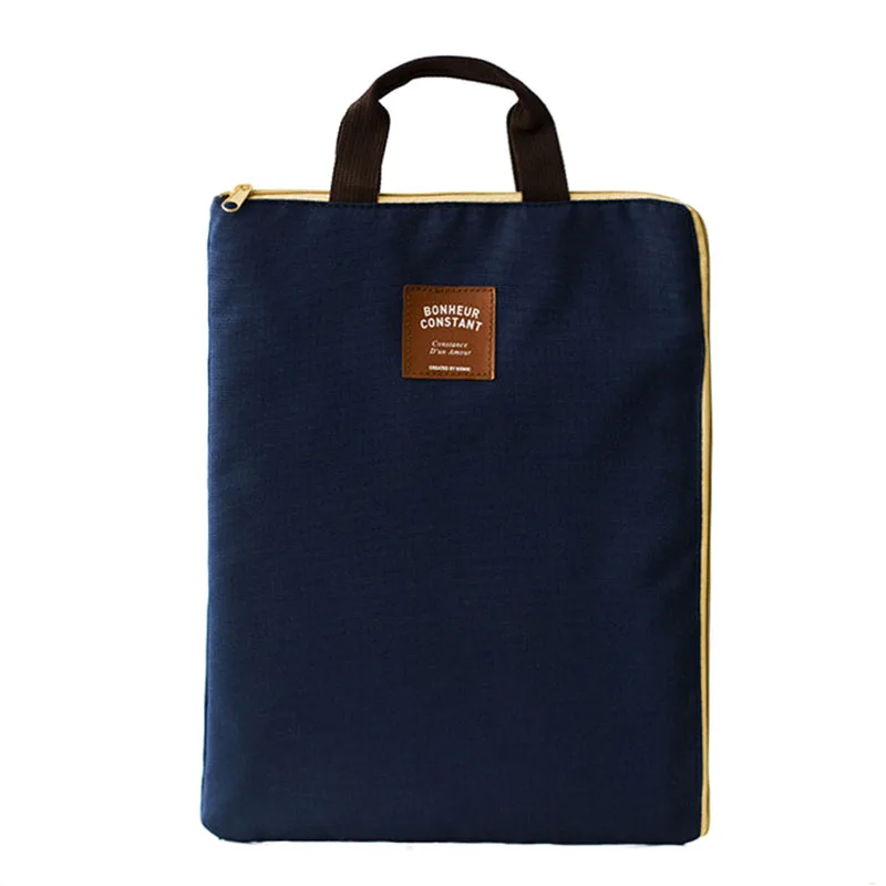 

Simple Solid A4 Big Capacity Document Bag Business Briefcase Storage File Folder for Papers Stationery Student Gift Blue