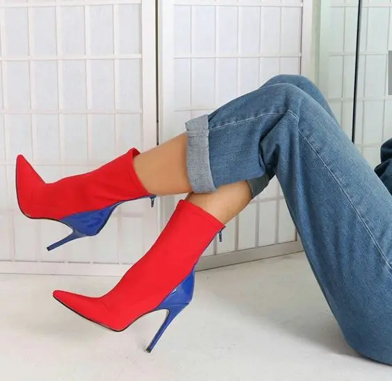 LTARTA Sexy Point Toe High Heels Pumps Women's Boots Top Stretch Women's Boots Sexy Boot Womens Shoes CWF-335-15
