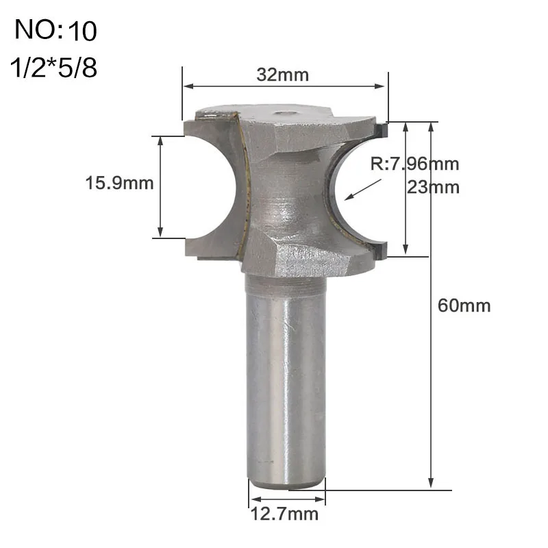 1 шт. полукруглый боковой резак бит фреза 12,7 мм/6,35 мм SHK Деревообработка Биты