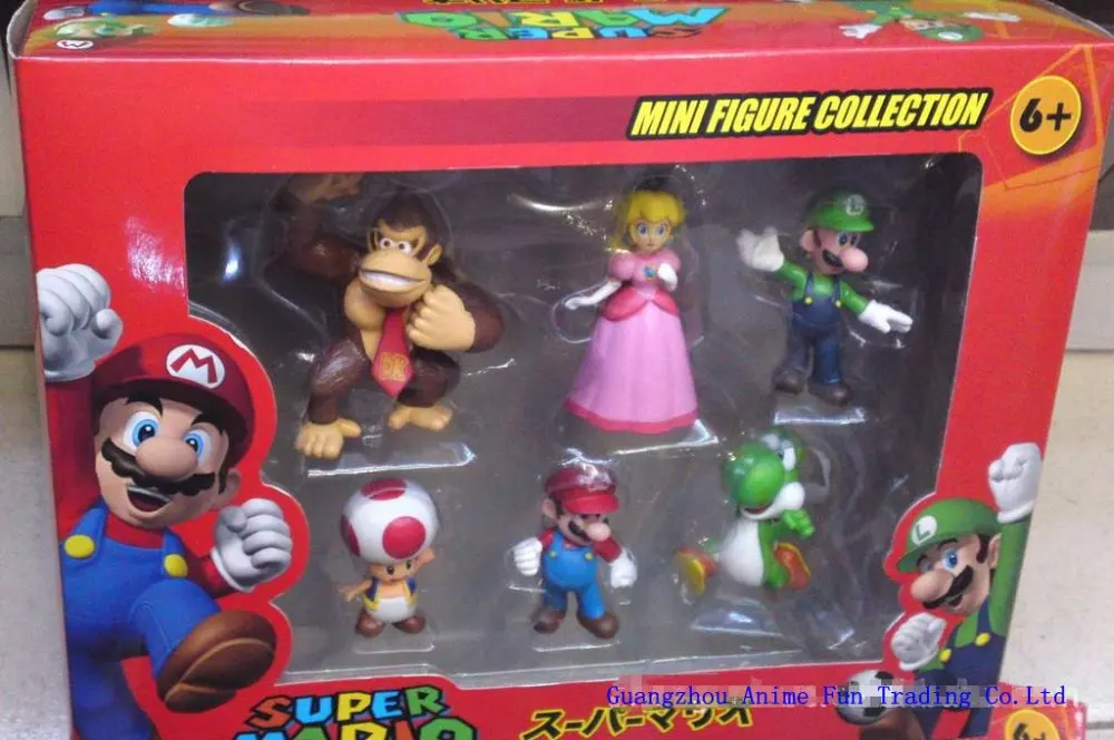 Buy Free shipping BY EMS,Super Mario bros Action PVC Figure Toys 3options 6pcs