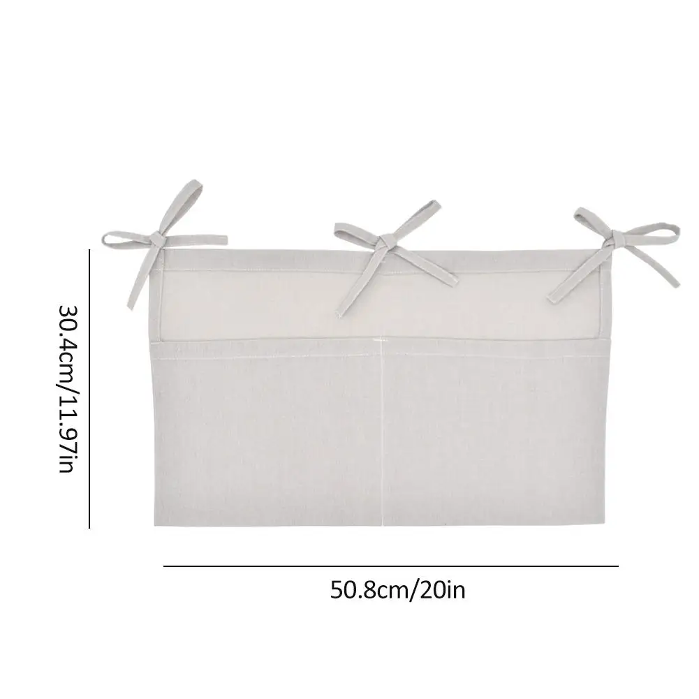 Сумка для хранения кроватки, льняная двойная подвесная сумка для хранения, многофункциональные пеленки, крючки для полотенца игрушка для
