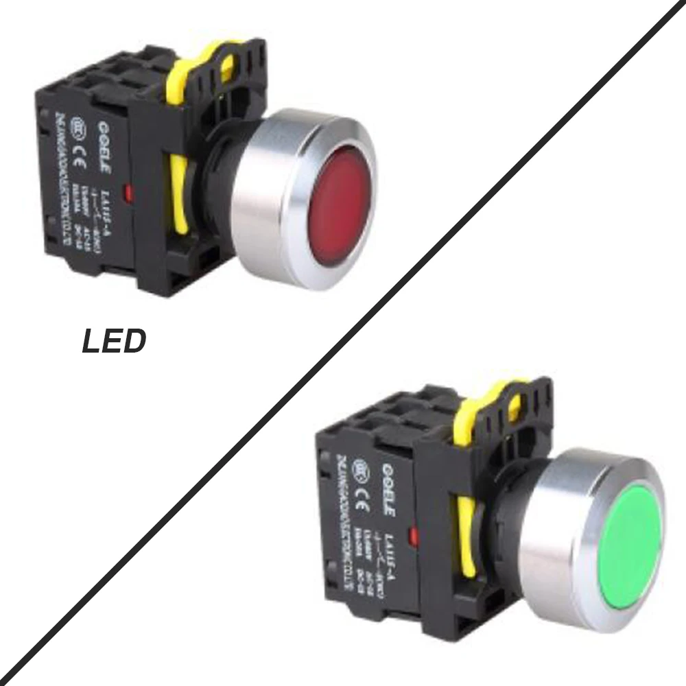 5 PCS Push button switch Flush button LED Latching OR Momentary Waterproof IP65 1NO 1NC 2NO 2NC