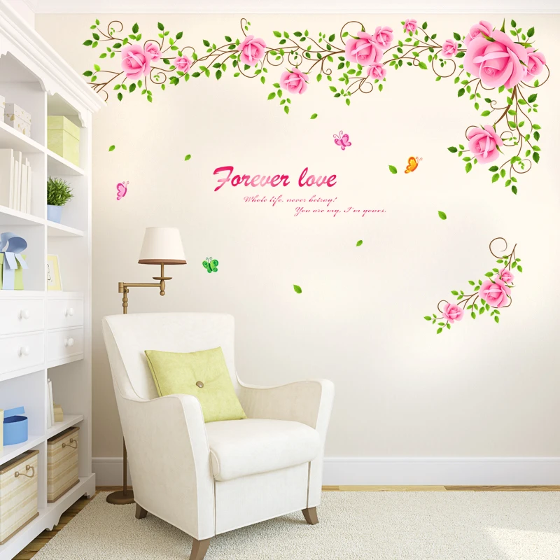 

Floral Wall Decal Sticker Home/Store Decor DIY Removable Art Vinyl Mural For Living Room/Bedroom/TV/Sofa Background QTB283