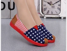 Mode Nouveau Coton Toile Femmes Chaussures Plates Appartements de Femmes Femmes Occasionnels Paresseux Chaussures Printemps Été Mocassins Plus La taille 35-40